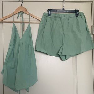 Free People Got Your Back Green Set NWT